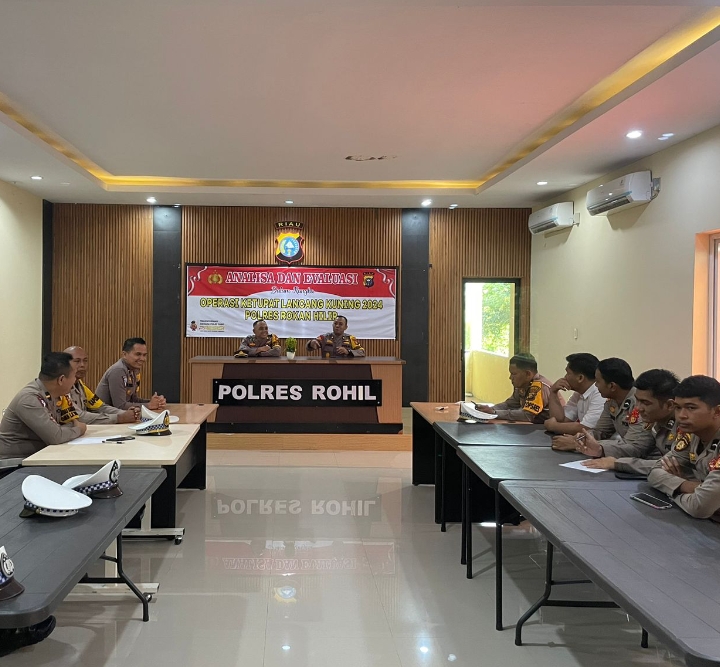 Satgas Ops Ketupat LK 2024 Polres Rohil, Lakukan Anev Hari Pertama Giat Operasi