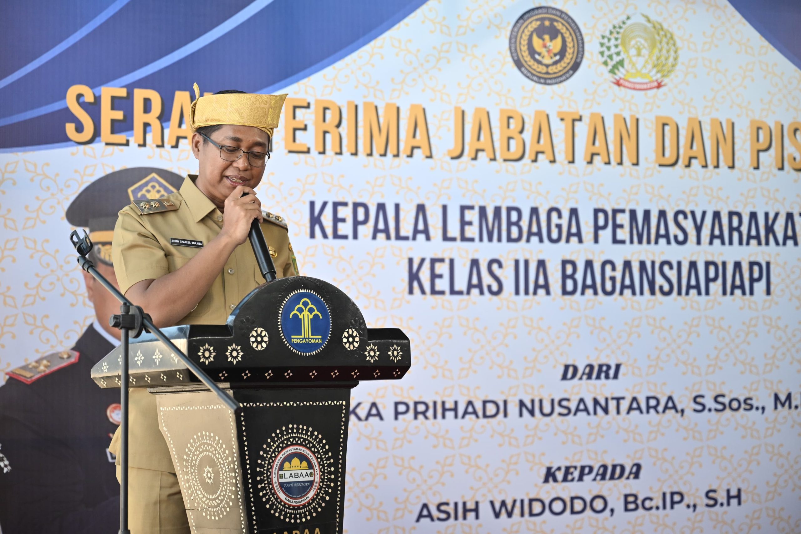 Hadiri Sertijab, Wabup Rohil JC Ucapkan Selamat Datang Kalapas Kelas II Bagansiapiapi, Asih Widodo